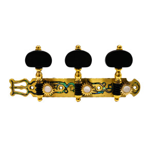 Classical Luthier Tuning Pegs JC102S-E2 Gold Lyre Black Knobs