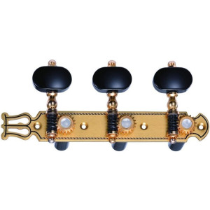 Classical Luthier Tuning Pegs JC102G-AS Gold Lyre Black Knobs